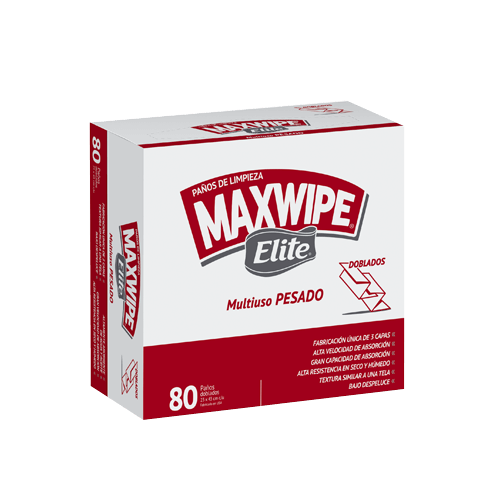 Maxwipe Multiuso Pesado Doblado 80 unidades x10